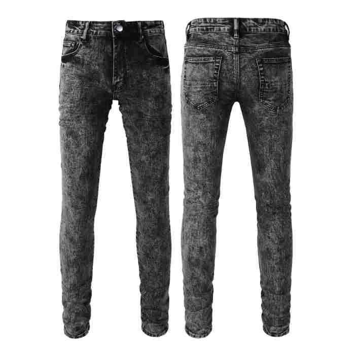 Men's Retro Fried Sand Craft Smoky Gray Stretch Slim Fit Skinny Jeans - cas7m