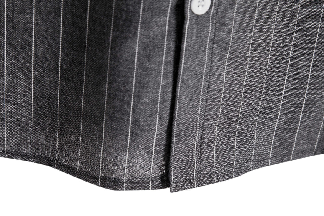 Casual Striped Short-sleeved Shirt For Men - cas7m