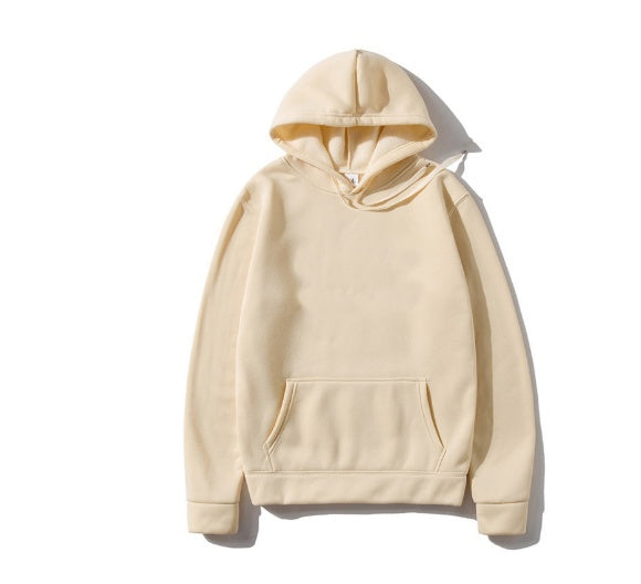 Cotton Fleece Solid Color Hoodie Sweatshirt - cas7m