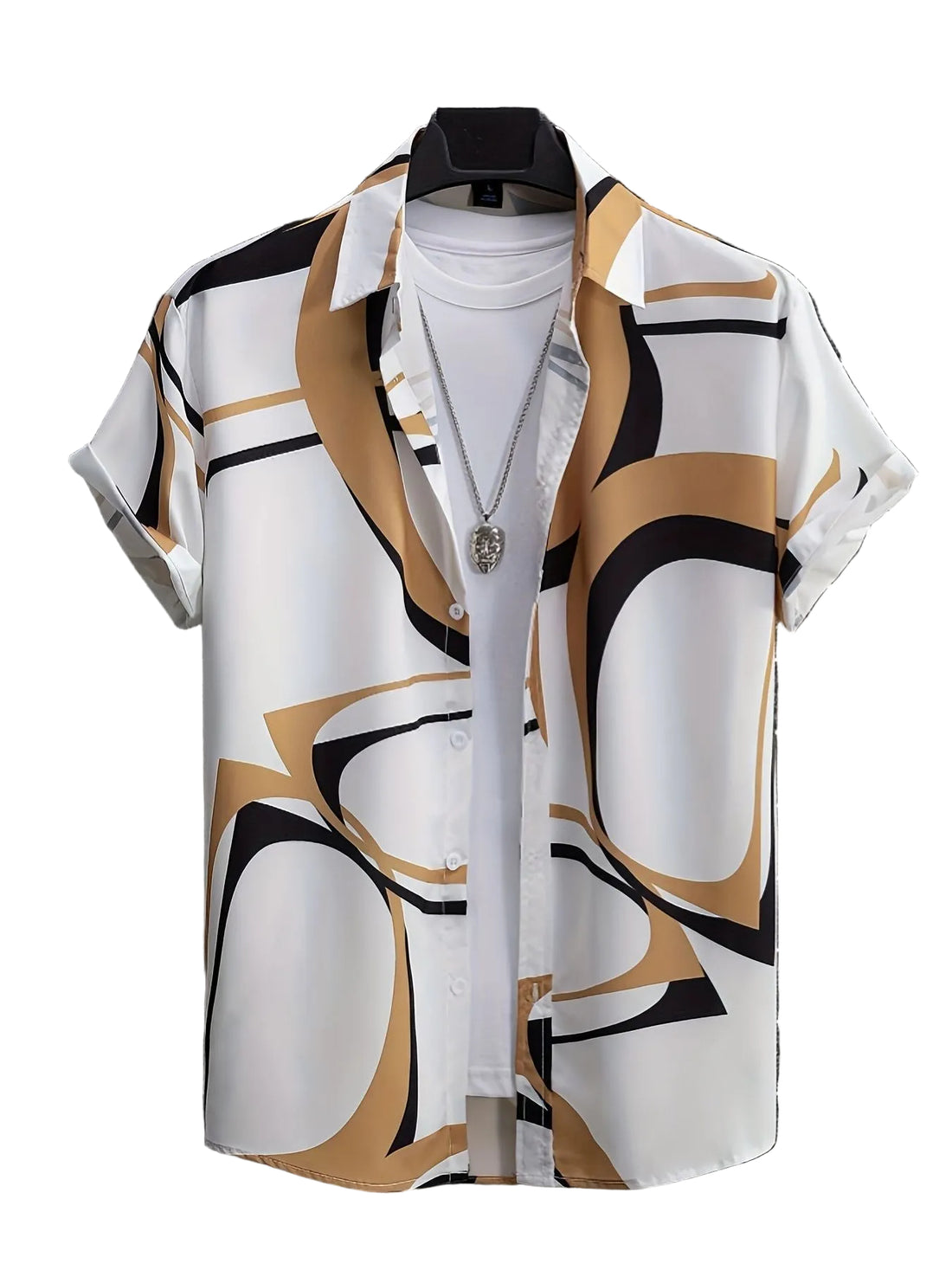 Beach Surfing European And American Foreign Trade 3D Digital Geometry Hawaii Printing Men Short Sleeve - cas7m