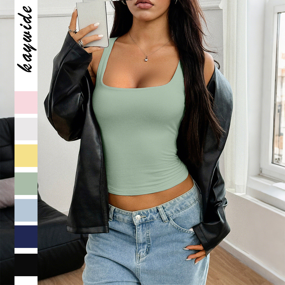 Sexy-style Strap T-shirt Vest For Women - cas7m