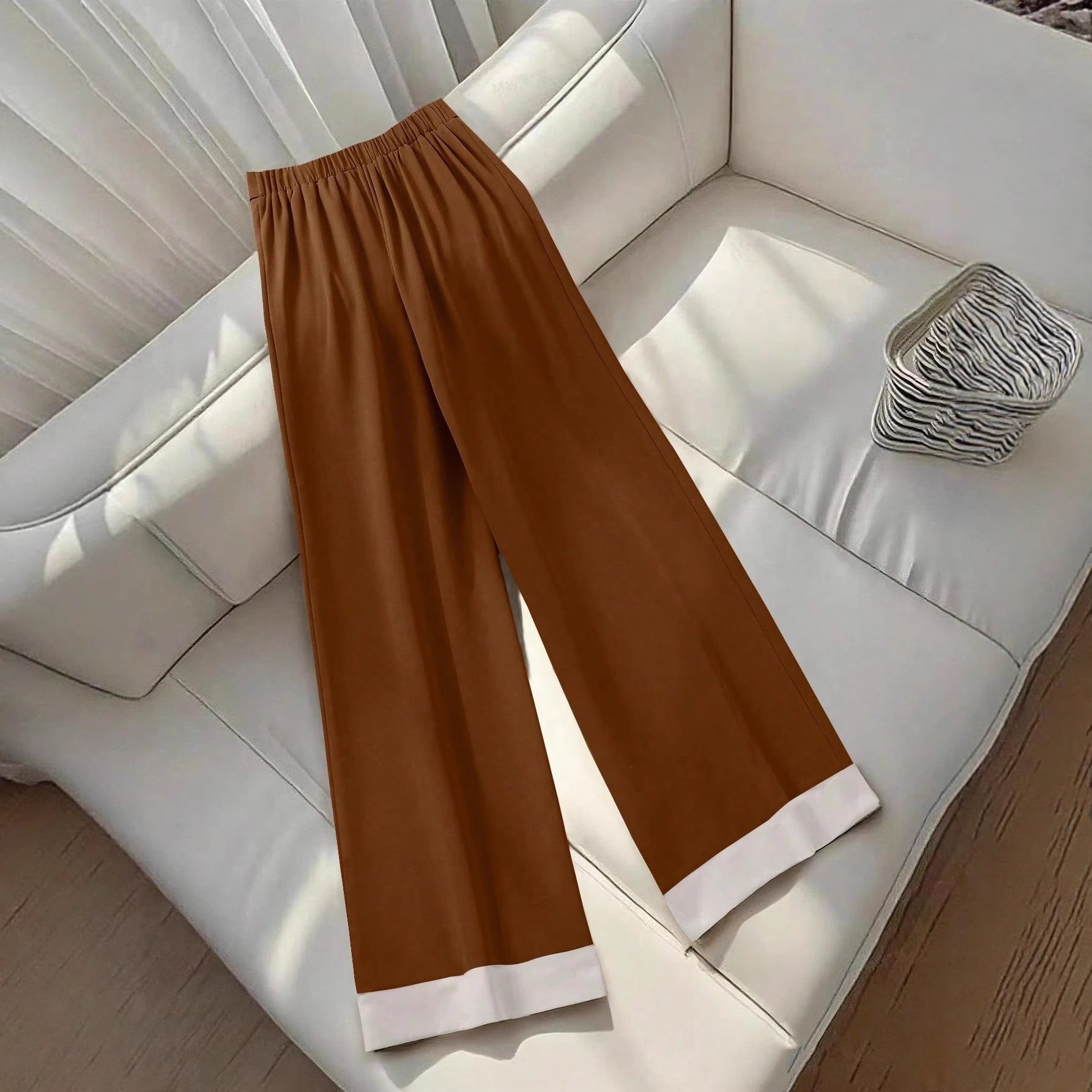 Retro Khaki Design Women's Autumn Casual Pants - cas7m