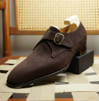 Suede Handmade Men's Shoes Leather Brown Business Casual Classic Retro - cas7m