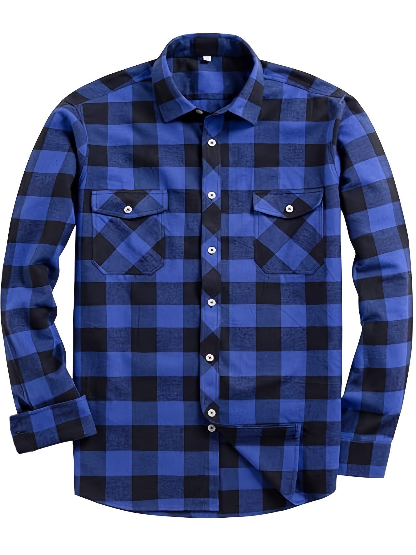 Mens Stylish Long-Sleeve Lapel Shirt - cas7m