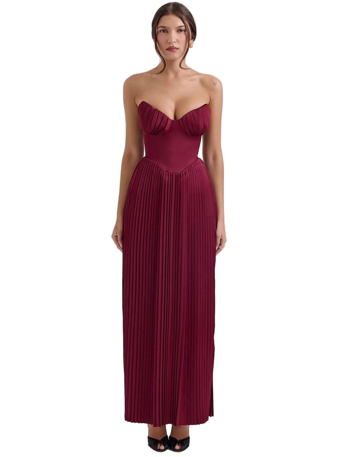 Off-Shoulder Backless Ruched High-Waist Long Dress