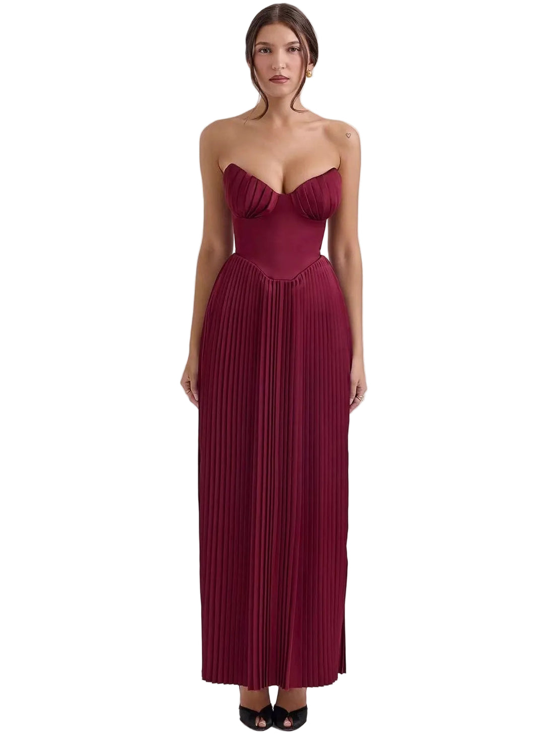 Off-Shoulder Backless Ruched High-Waist Long Dress