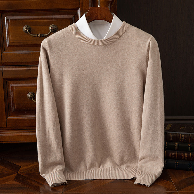 Round Neck Pullover Bottoming Shirt Casual Business Loose Long Sleeve Sweater - cas7m