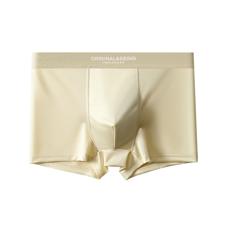 Men's Satin Light Luxury Ice Silk Underwear Summer Breathable Boxers Shorts New Boxers - cas7m