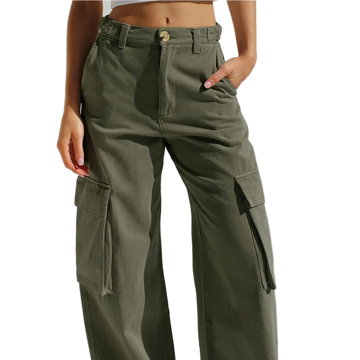 Women's Multi-pocket Workwear Loose Casual Denim Trousers - cas7m