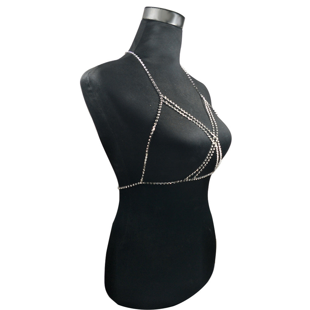 Diamond Bra Body Chain Chest Chain - cas7m