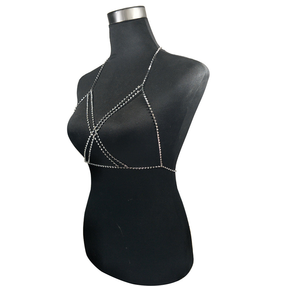 Diamond Bra Body Chain Chest Chain - cas7m