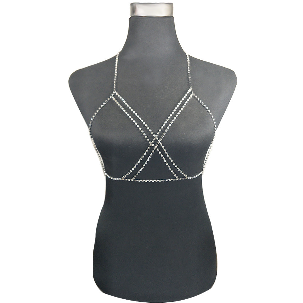 Diamond Bra Body Chain Chest Chain - cas7m
