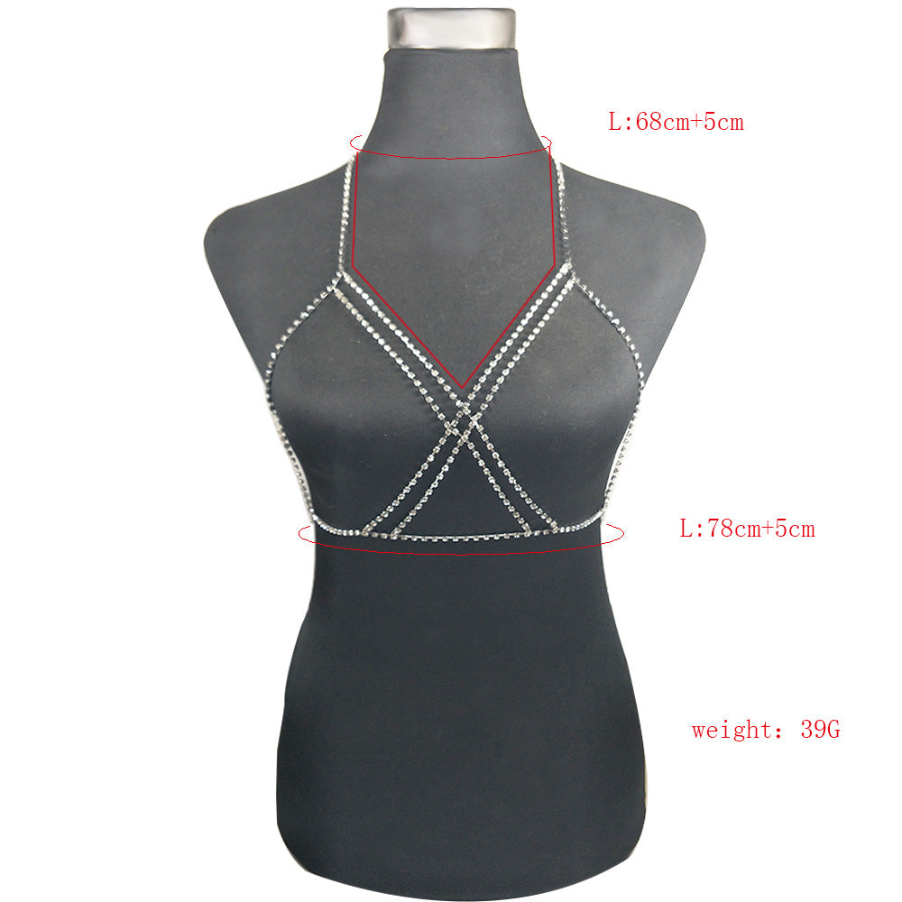 Diamond Bra Body Chain Chest Chain - cas7m