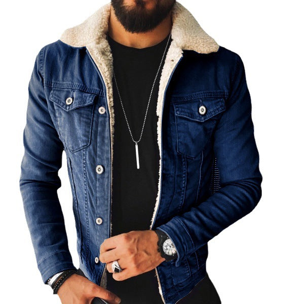 Lamb Wool Thickening Denim Jacket - cas7m