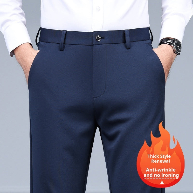 Men's Black Slim Straight Formal Pants Men's Pants - cas7m