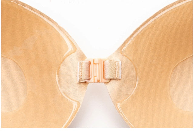 Invisible Push Up Bra Backless Strapless Bra Seamless Front Closure Bralette Underwear - cas7m