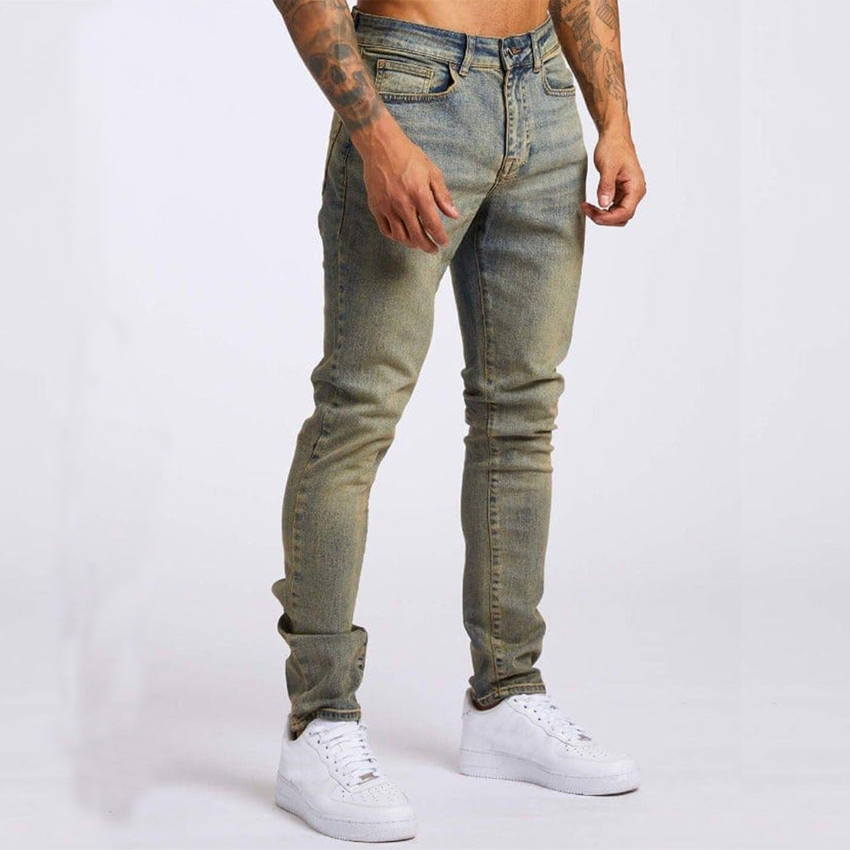 Men's Fashion Casual Slim Fit High Waist Jeans - cas7m