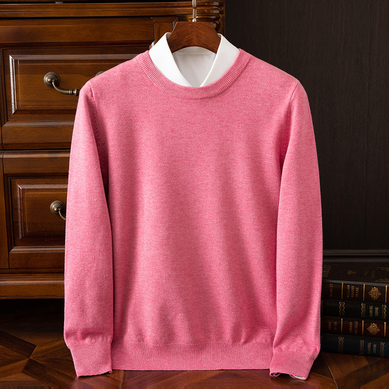 Round Neck Pullover Bottoming Shirt Casual Business Loose Long Sleeve Sweater - cas7m
