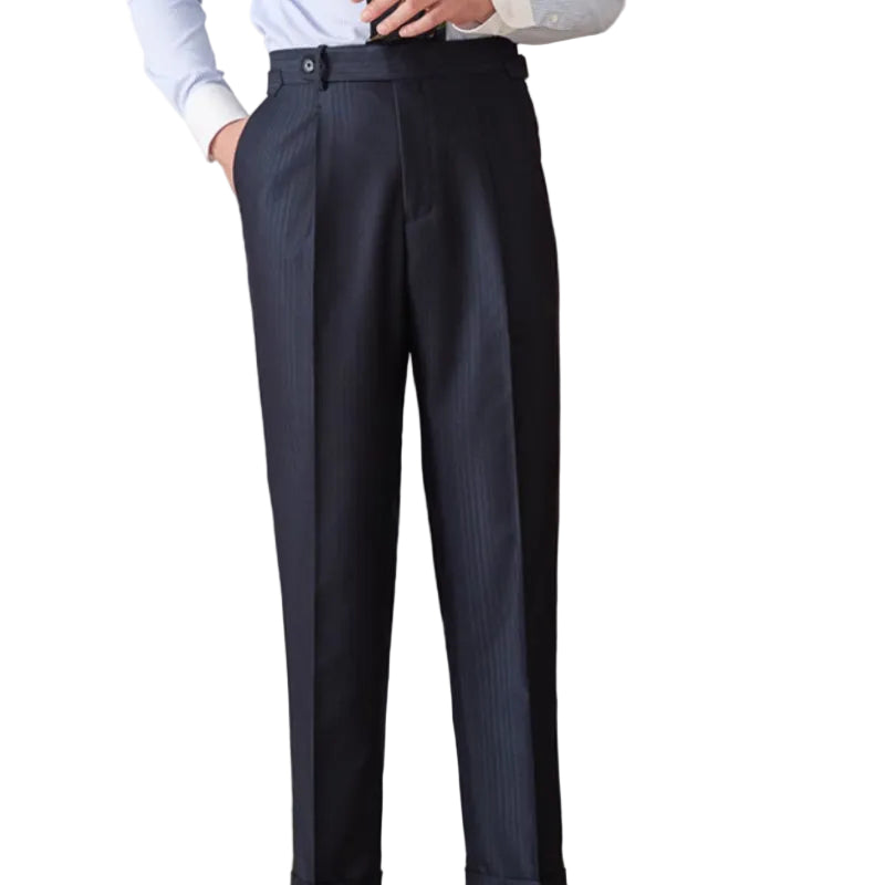 Business Casual Gentry Striped Straight High-waisted Trousers - cas7m
