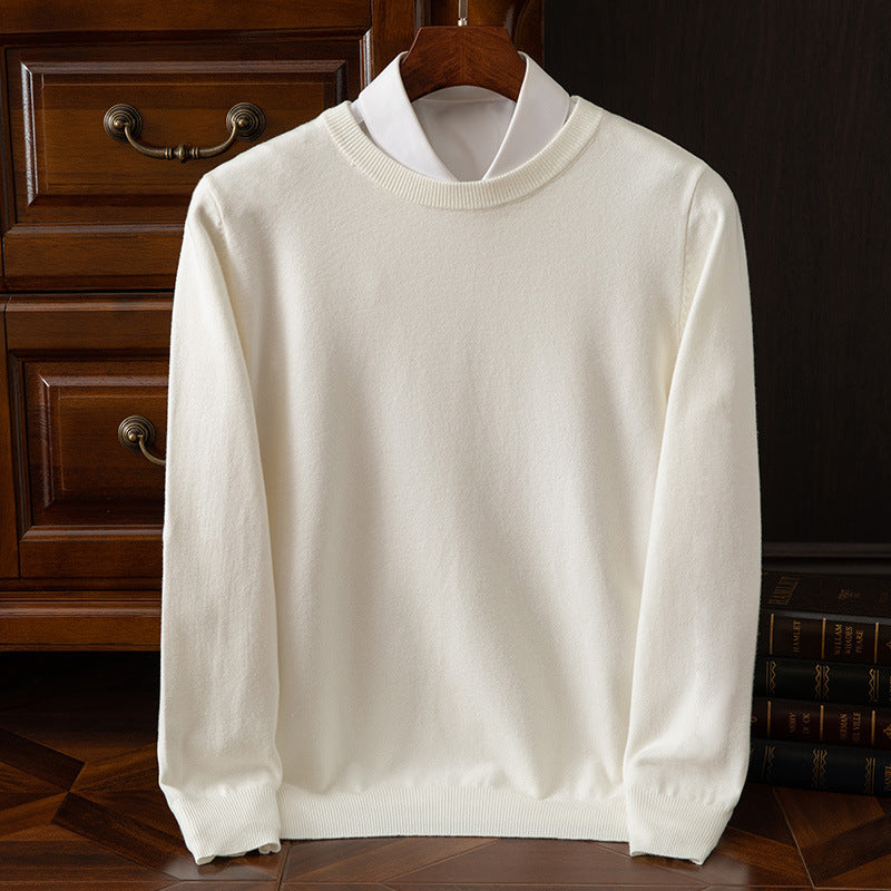 Round Neck Pullover Bottoming Shirt Casual Business Loose Long Sleeve Sweater - cas7m
