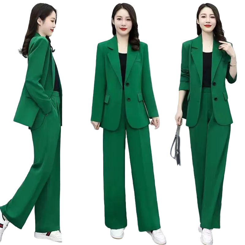 Women's Elegant Long Sleeve Two-Piece Set - 5 Vibrant Colors - cas7m