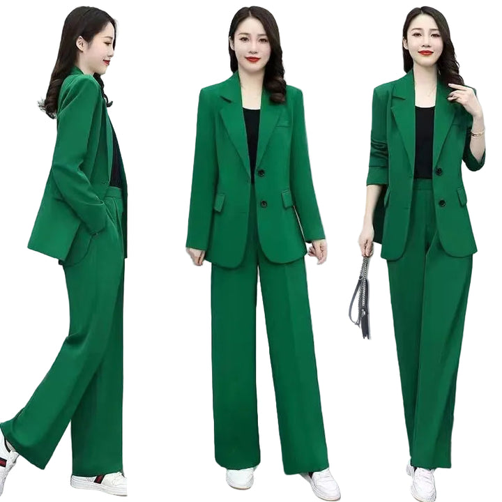 Women's Elegant Long Sleeve Two-Piece Set - 5 Vibrant Colors - cas7m
