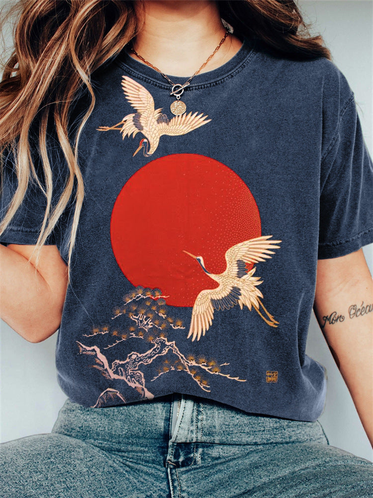 Women's Letter Casual Loose Short Sleeves Blouse - cas7m