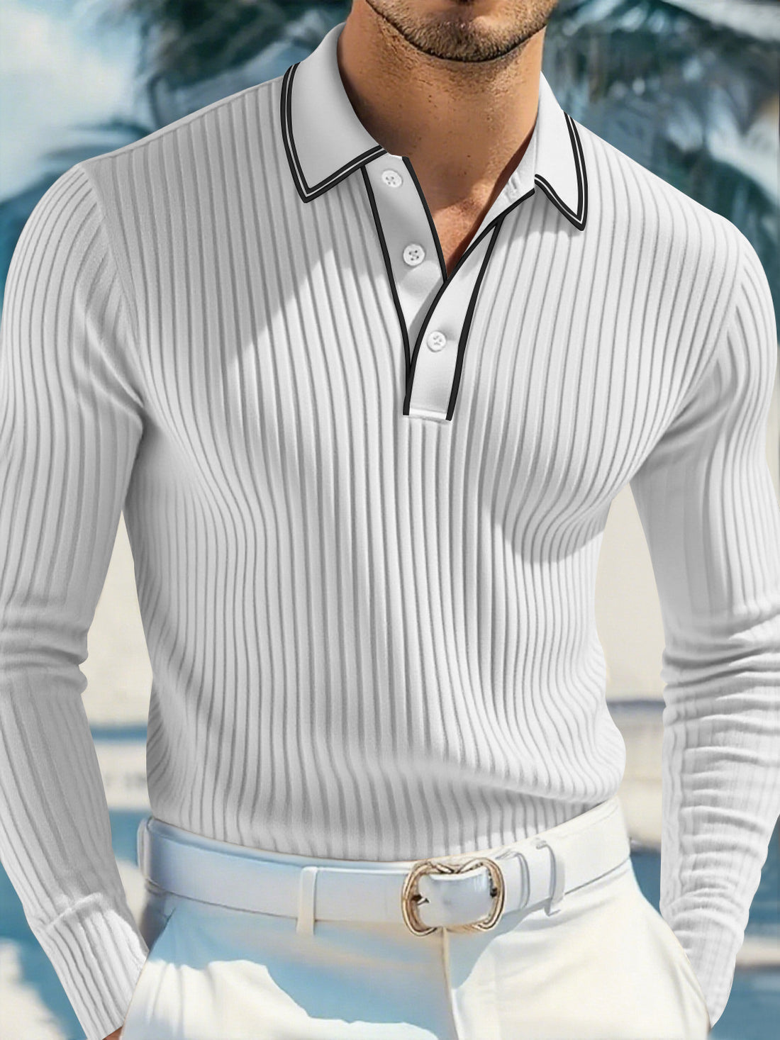Men's POLO Long-sleeved Shirt - cas7m