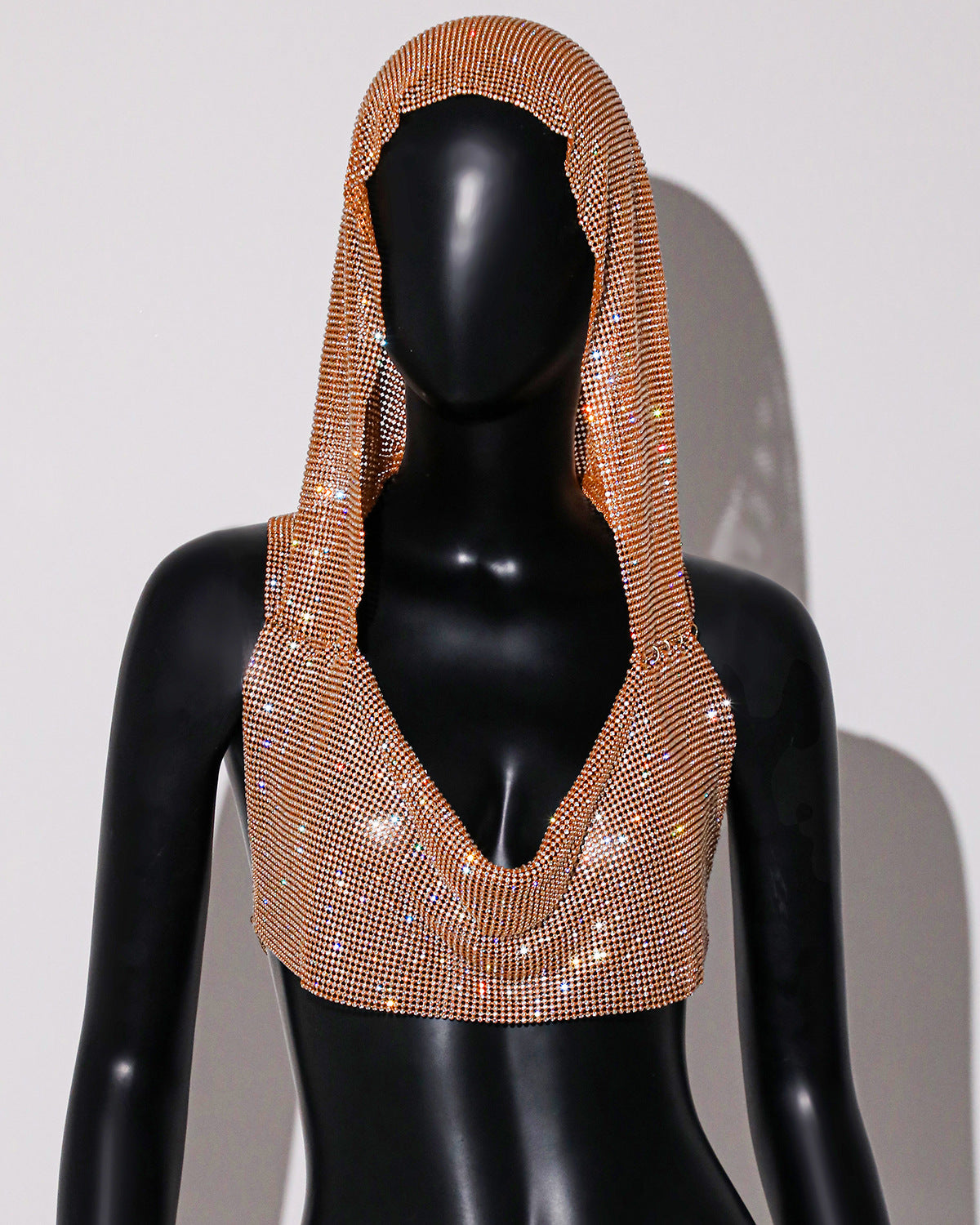 Sexy Outerwear Metal Sequins Hooded Vest - cas7m