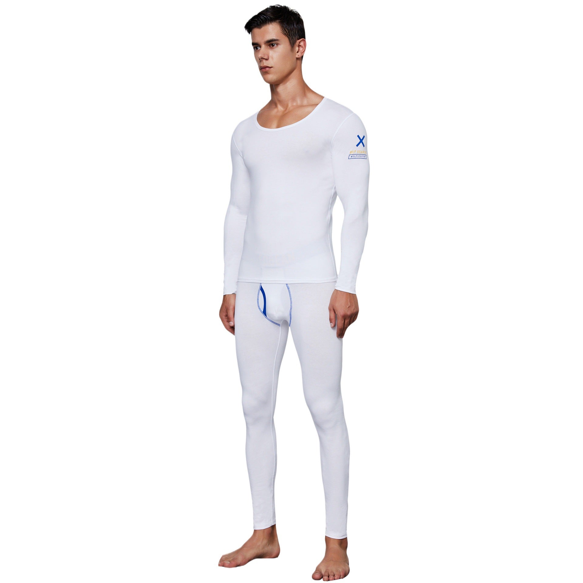 Men's Pure Cotton Thermal Underwear Suit Basic Long Johns - cas7m