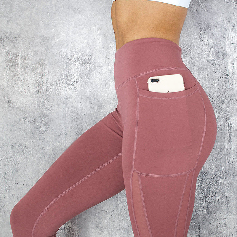 Women High Waist Pocket Leggings Solid Color - cas7m
