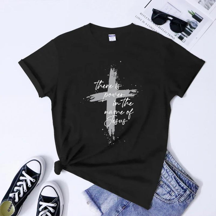 There Is Power In The Name Of Jesus Shirt Unisex Short Sleev - cas7m