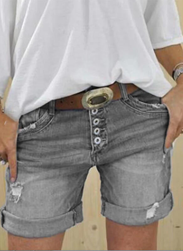 High-waisted Denim Shorts For Women - cas7m