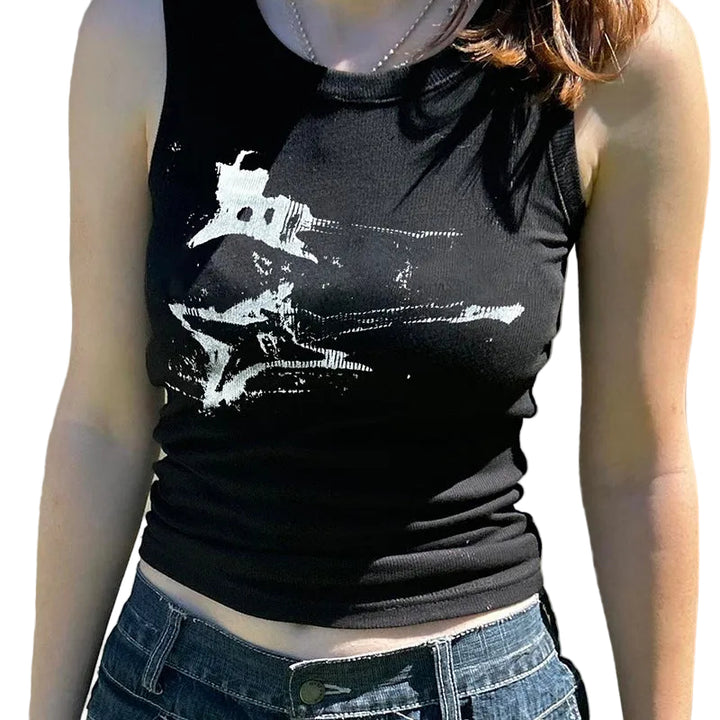 American Guitar Doodle Print Vest - cas7m
