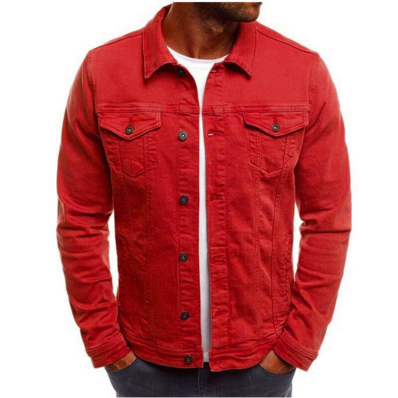 Casual Men Jacket Denim Button Shirt - cas7m
