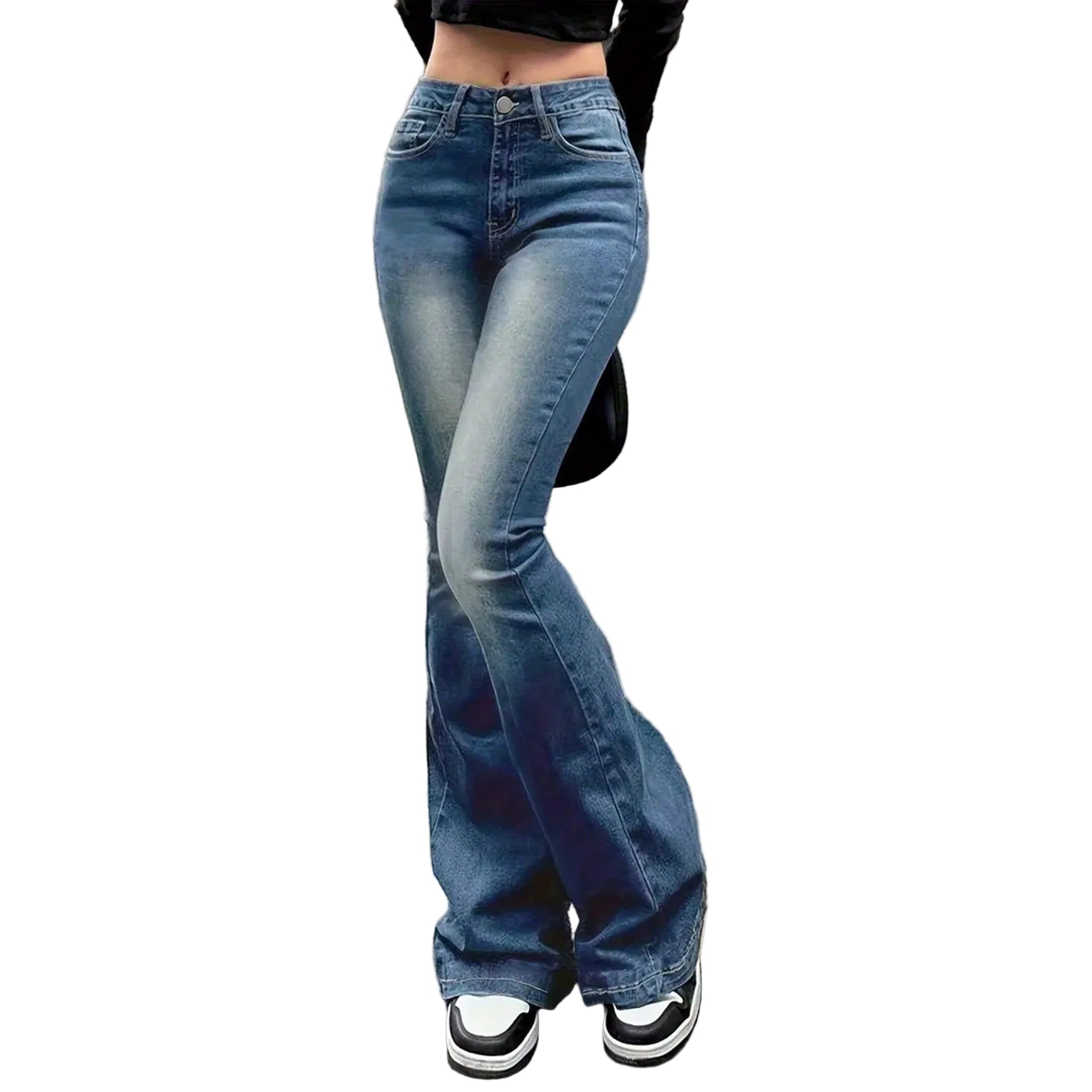 Summer Women's Versatile Charming Flared Jeans, Elegant Simple Fashion Long Pants