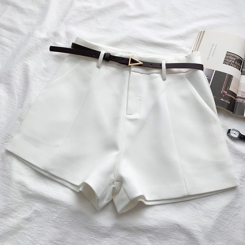 Fashion Versatile High Waist Slim Suit Shorts - cas7m