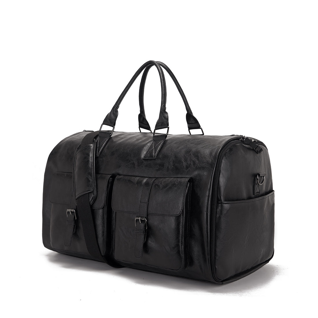 Travel Convenient Portable Garment Bag PU Leather Luggage Bag - cas7m