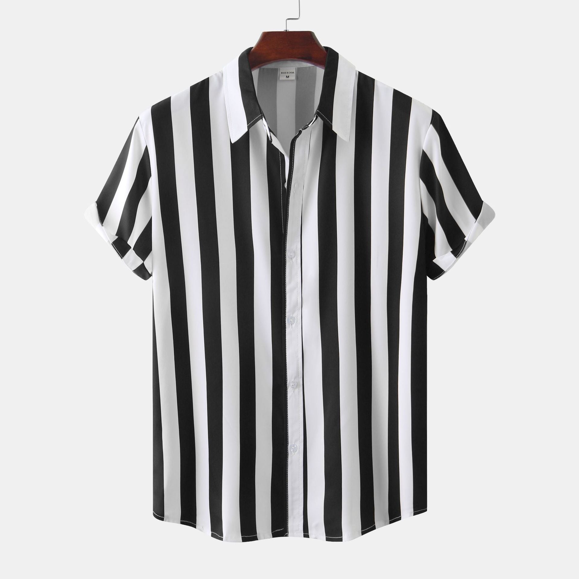 Men's 3D Printed Short Sleeve Turn Loose Shirt - cas7m