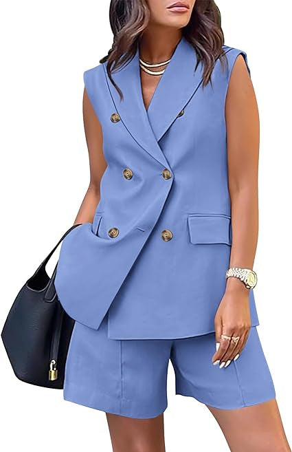 Business Temperament Double Breasted Suit - cas7m