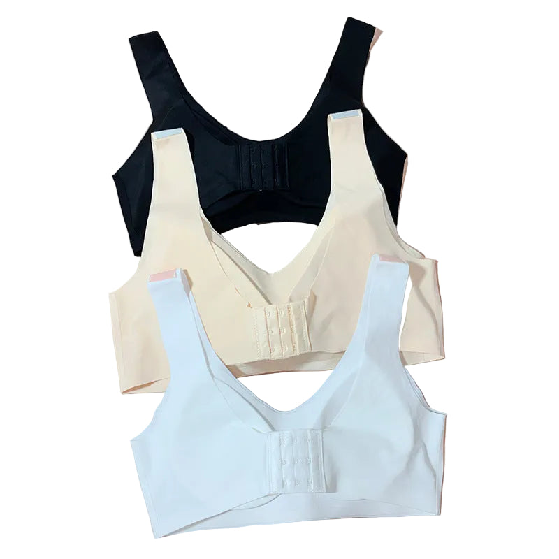 Letter Wide Shoulder Strap Small Chest Gathering Bras Breathable - cas7m