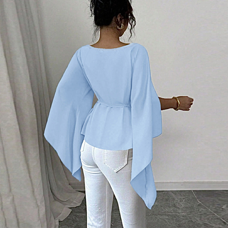 Elegant And Stylish Split Long-sleeve Shirt For Women - cas7m