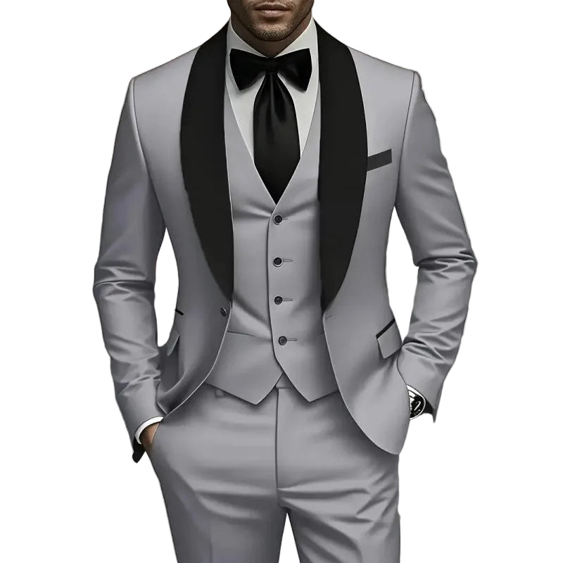 Mens Business-Casual Three-Piece Suit Korean-Style Slim Fit - cas7m