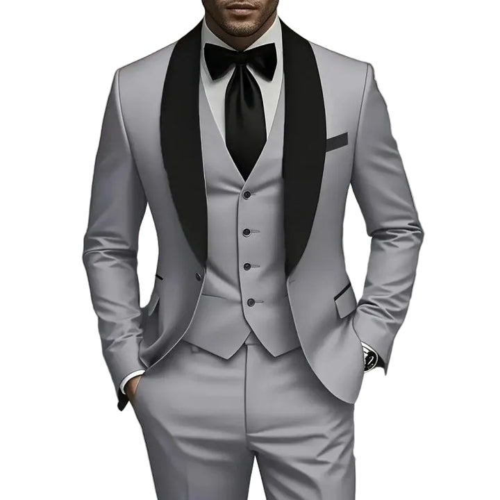 Mens Business-Casual Three-Piece Suit Korean-Style Slim Fit - cas7m