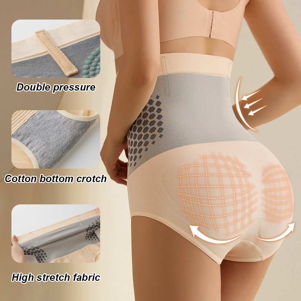 High Waist Honeycomb Abdominal Pants Postpartum Body Shaping Pants - cas7m