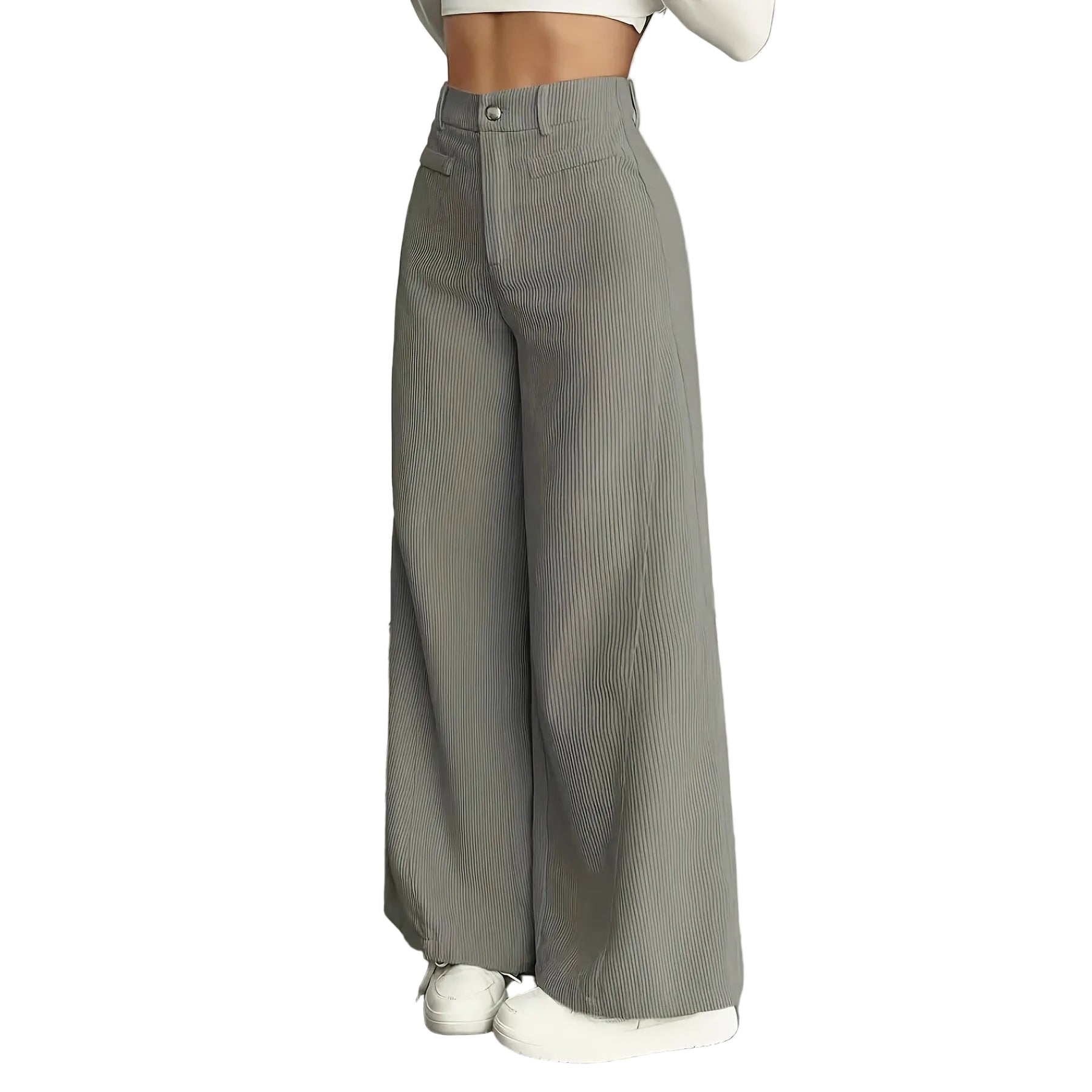 High Waist Wide Leg Pants With Vertical Stripes Straight Mopping Pants Commuter's All-matching - cas7m