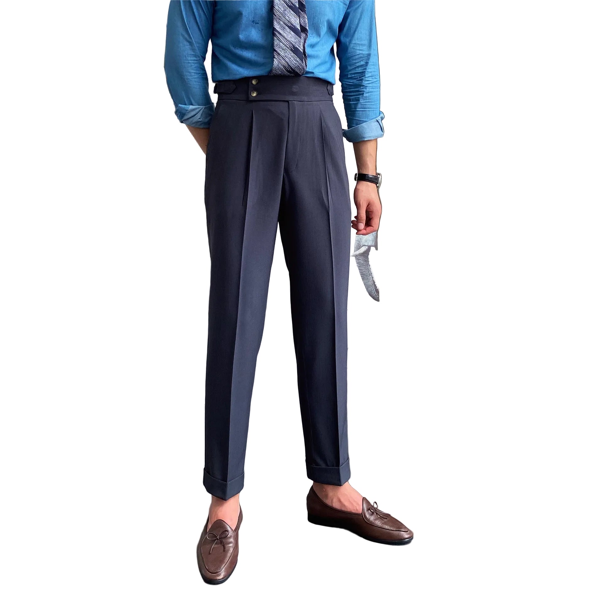 New Men's Naples High Waist Drooping Straight Autumn Leisure Pants - cas7m