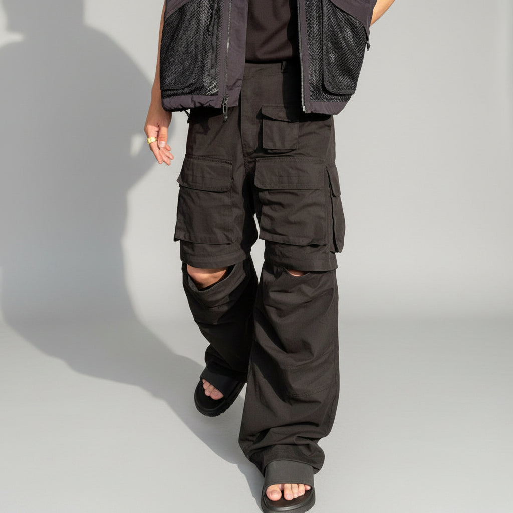 Detachable Functional Tactical Overalls Pants For Men - cas7m