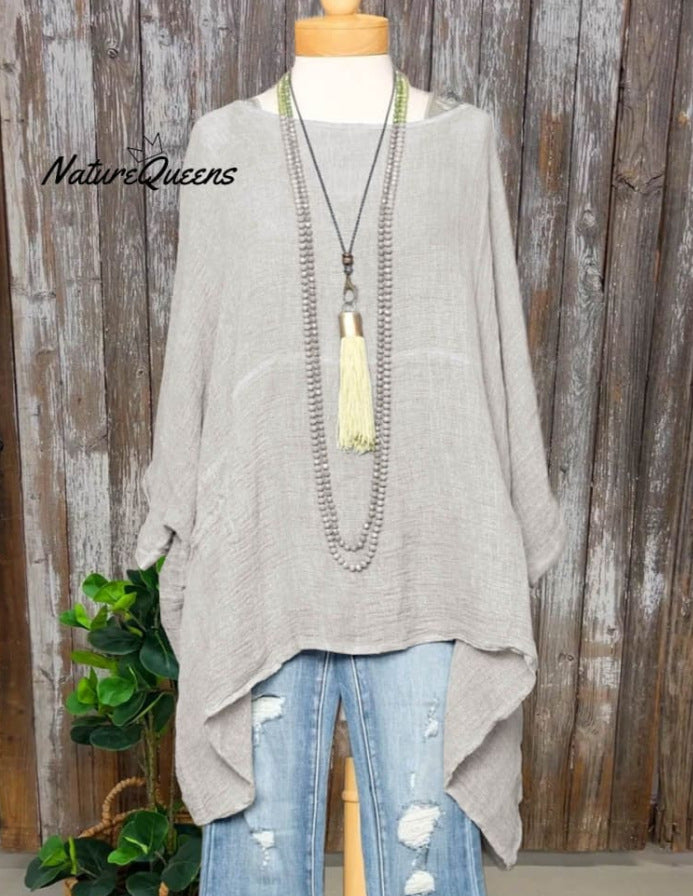 Casual Long Sleeve Loose 3D Digital Printing Women Round Neck Pullover T-shirt - cas7m