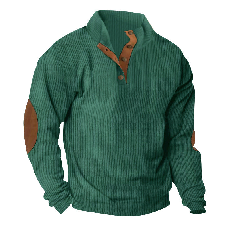 Corduroy Casual Stand Collar Long-sleeved Sweater - cas7m
